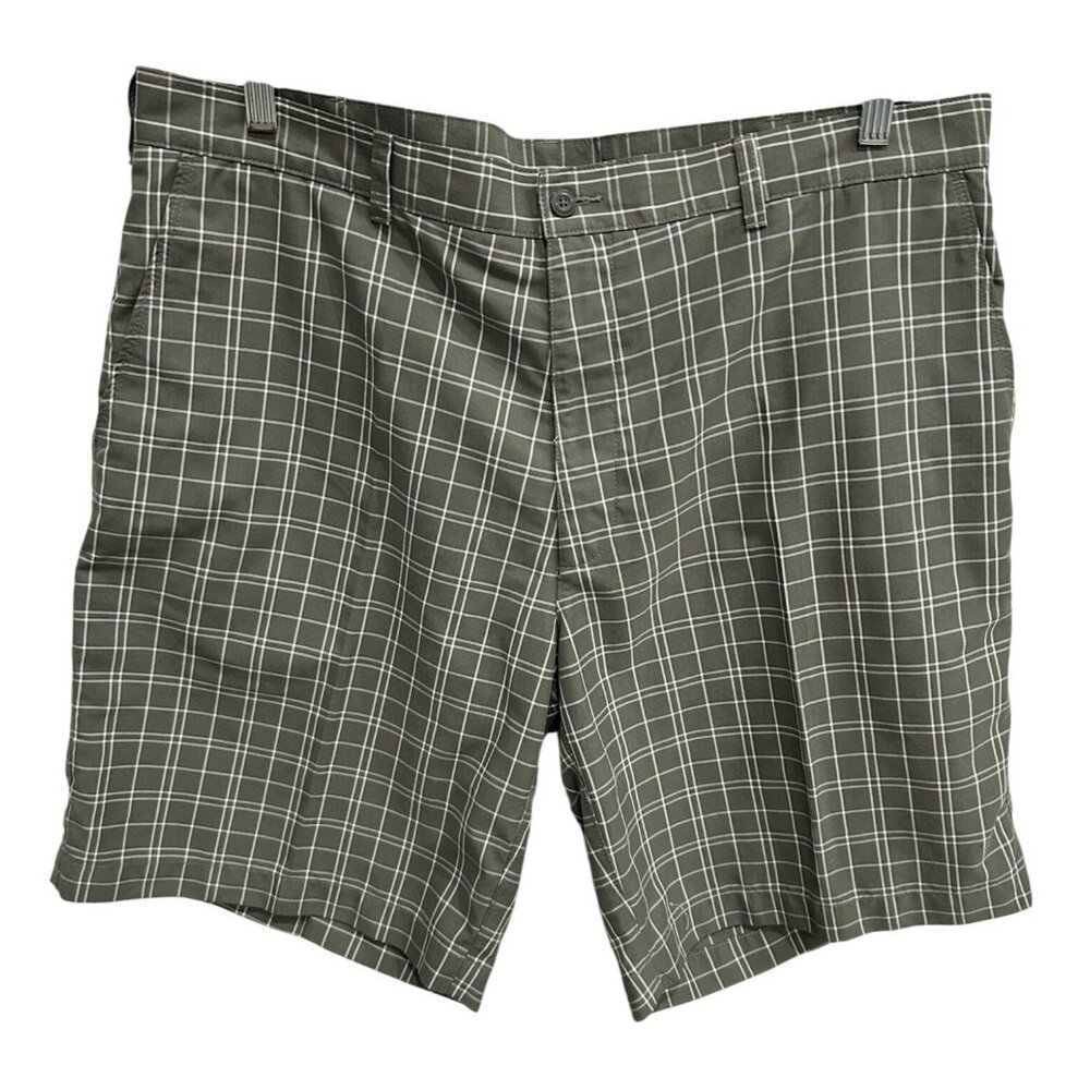 PGA Tour Mens Plaid Golf Shorts Size 38 Gray White